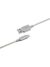 Cabo USB lightning 1.5M Nylon Branco EUAL15NB